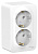 BLANCA  розетка наружная  двойная с заземлением со шторками, 16А, 250В, белый